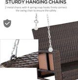 Outsunny 2 Person Wicker Hanging Swing Bench - Photo 5