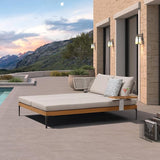 PURPLE LEAF Outdoor Daybed Patio Loveseat Sofa 2-Person Aluminum Chaise Lounge Cushioned Furniture Set with Tray and - Photo 2