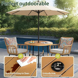 VINGLI 35.4" Round Outdoor Dining Table with Umbrella Hole - Photo 4