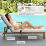 Outdoor Chaise Lounge, Aluminum Chaise Lounge Outdoor with Cushion, 6-Position Adjustable Pool Chaise Lounge Chairs - Photo 7