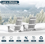 MXIMU Modern Adirondack Chairs Set of 2 Weather Resistant with Cup Holder Oversize Plastic Fire Pit Chairs Adorondic - Photo 5