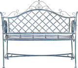Safavieh PAT5017C Outdoor Collection Abner Antique Blue Wrought Iron 46-inch Garden Bench - Photo 5