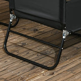 Outsunny 2 Piece Folding Chaise Lounge Pool Chairs, Outdoor Sun Tanning Chairs with 5-Level Reclining Back - Photo 8