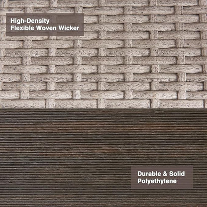 Rocking Chair Outdoor, Wicker Rocking Chair for Outside, Woven Seat & Back, All Weather Ratten Outdoor for Porch, Garden, Lawn, and Balcony (Dark)