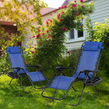 Nazhura Set of 2 Relaxing Recliners Patio Chairs Adjustable Steel Mesh Zero Gravity Lounge Chair Beach Chairs with - Photo 2