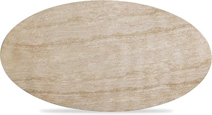 Tov Furniture Sonia Faux Travertine Indoor/Outdoor Concrete Coffee Table