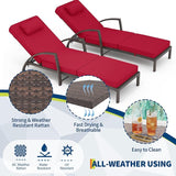 GarveeLife 2-Piece Rattan Patio Folding Chaise Lounge - Photo 6