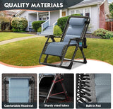 MOPHOTO Zero Gravity Chair, Outdoor Padded Lounge Chair with Side Table, Zero Gravity Recliner Chair - Photo 4