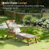 LUE BONA Chaise Lounge Chair Outdoor Set of 4, HDPS and HDPE Wicker Material - Photo 5