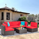 Vongrasig 6 Pieces Patio Furniture Set, Outdoor Sectional Sofa Couch - Photo 1