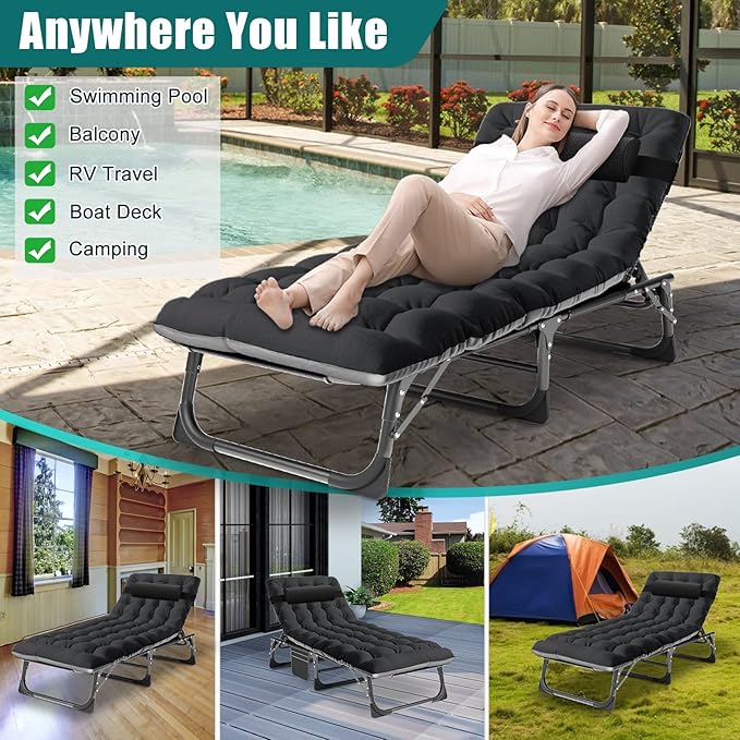 DoCred Folding Lounge Chair with Mattress - Photo 8