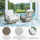 Signature Design by Ashley Rainier Ranch Contemporary Nuvella Weather Resistant Fabric Outdoor High Back Swivel Glider - Photo 4