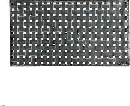 36" Iron Simple Outdoor Rectangular Coffee Table, Modern Courtyard Furniture, Iron Hollowed-Out Grid Surface, Suitable for Placement in The Living Room or Courtyard