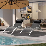 Domi Pool Lounge Chairs Set of 2, Outdoor Chaise Lounge with Side Table - Photo 8