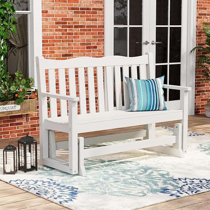 Stoog Outdoor Glider Benches Set of 2, All-Weather Patio Glider with 800 lbs Weight Capacity, Never Fade or Rot - Photo 2
