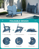 SERWALL 3 Pieces Patio Adirondack Bench Set - Photo 4