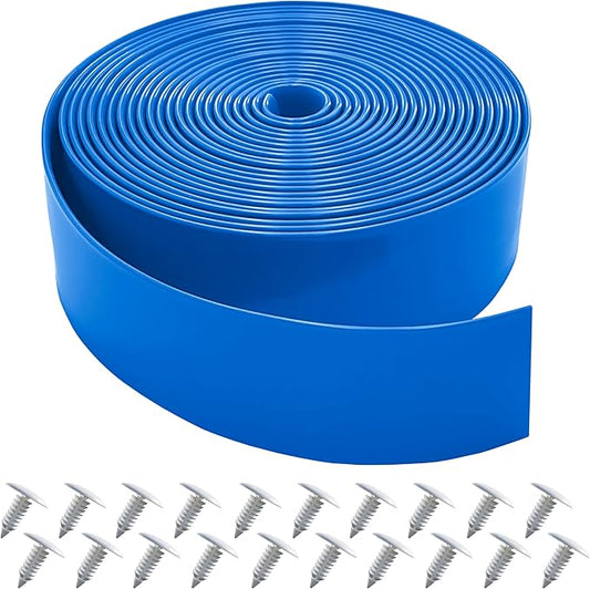 Vinyl Straps for Patio Chair Repair Kit 2'' Wide 20 Ft Long Replacement Straps + 20 Free Rivets for Outdoor Lawn Furniture Chaise Lounge Repair (Blue)