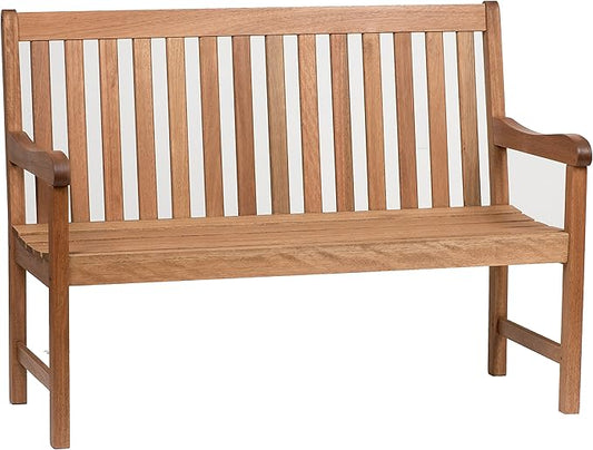 Amazonia Milano 4-Feet Patio Bench | Eucalyptus Wood | Ideal for Outdoors and Indoors, Light Brown