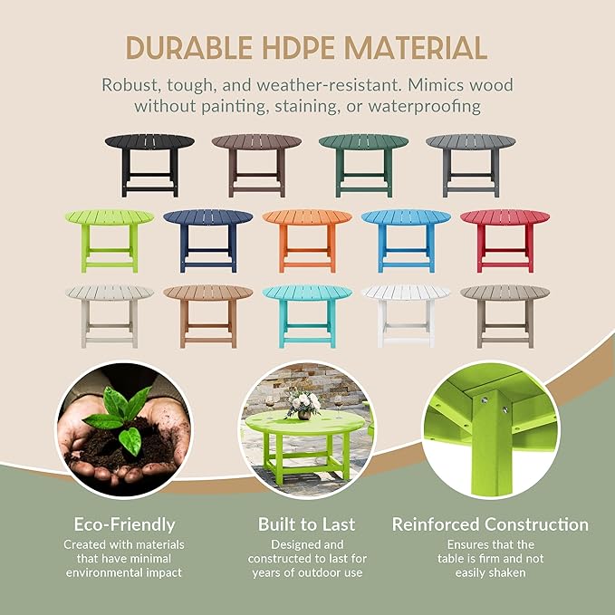 WestinTrends Dylan 5-Piece Outdoor Patio HDPE Adirondack Chair with Round Coffee Table Conversation Set, Lime