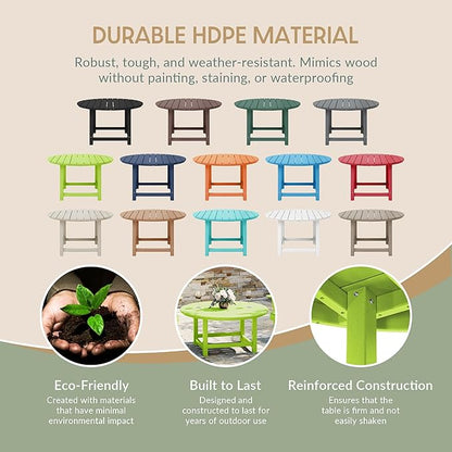 WestinTrends Dylan 5-Piece Outdoor Patio HDPE Adirondack Chair with Round Coffee Table Conversation Set, Lime