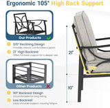 RoyalCraft Patio Loveseat, All-Weather Outdoor 2 Seats Sofa Couch, Black Metal Furniture with Gray Cushions - Photo 3