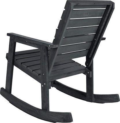 SAFAVIEH FOX6702K Outdoor Collection Alexei Rocking Chair, Dark Slate Grey