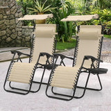 MoNiBloom Zero Gravity Chair with Canopy Shade, Patio Anti Gravity Recliner - Photo 4