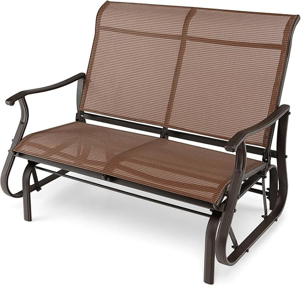 Nightcore Patio Rocking Chair, 2-Person Swing Glider Bench w/ Breathable Fabric - Photo 1