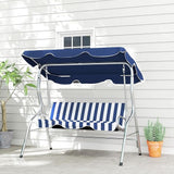 Outsunny 3-Person Porch Swing with Canopy, Patio Swing Chair, Outdoor Canopy Swing Bench with Adjustable Shade - Photo 9