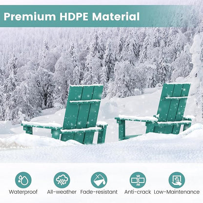 Giantex 52” Tall Adirondack Chair, HDPE Outdoor Bar Stool with Ergonomic Backrest, Armrests, Footrest, Fire Pit Chair, All Weather Patio Bistro Chair for Backyard, Garden, Lawn Chair (1, Turquoise)