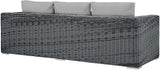 Modway Summon Wicker Rattan Outdoor Patio Sunbrella Sofa in Canvas Gray - Photo 3