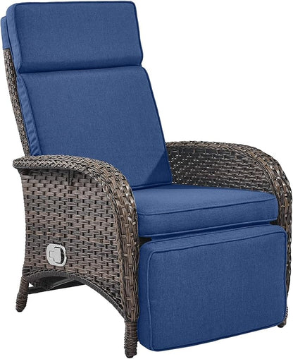 Belord Versatile Outdoor Recliner Chair - Reclining Patio Chair with Adjustable Backrest and Footrest, All-Weather Wicker Chaise Lounge Chair Outdoor for Pool Deck