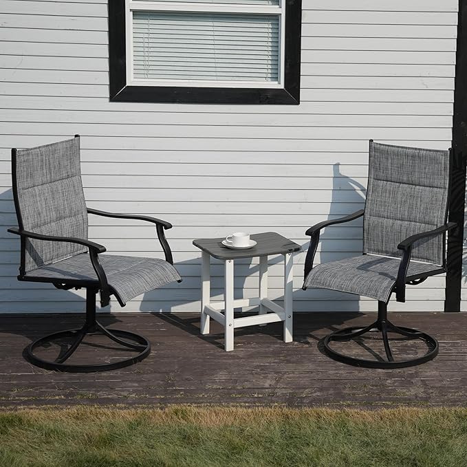 Patio Swivel Chairs Set of 2, Outdoor Dining Chairs High Back - Photo 2