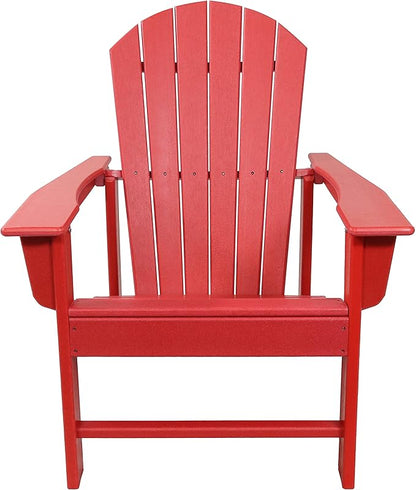 Sunnydaze All-Weather Upright Adirondack Chair - for Patio or Yard - 300-Pound Capacity - 38.25-Inch - Red