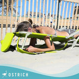 Ostrich On-Your-Back Outdoor Lounge 5 Position Reclining Beach Chair (2 Pack) - Photo 4