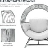 Fancyango Egg Chair Outdoor Indoor, Oversized Rattan Chair with Thicken Cushion - Photo 5