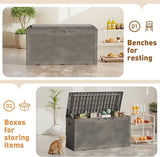 Greesum 100 Gallon Resin Deck Box Large Outdoor Storage Boxes with Cushions for Garden Tools, Patio Furniture Pillows - Photo 6