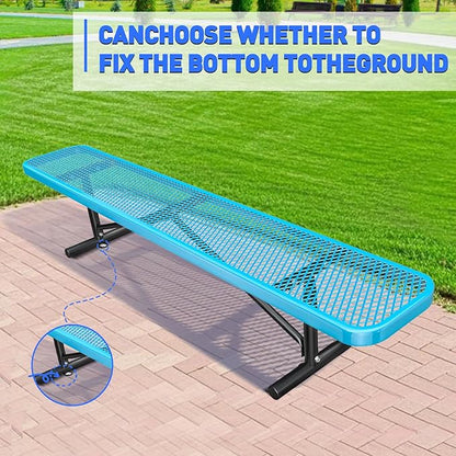 Ceridwen Park Benches for Weatherproof Commercial Outdoor Bench,Metal Frame Park Bench with Expanded Metal Mesh for Garden Bench,Rectangular Outdoor Benches for Outside Garden Lawn Yard Porch
