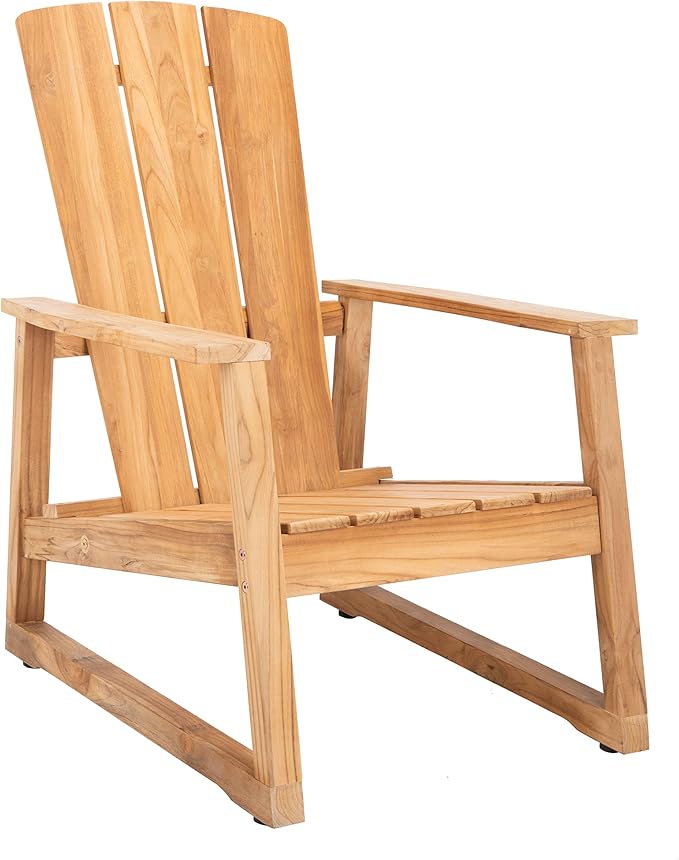 Safavieh Couture Patio San Juan Natural Brazilian Teak Wood Outdoor Adirondack Chair