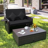 Tangkula Patio Rattan Daybed with 4-Level Adjustable Backrest - Photo 3