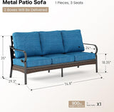 Metal Patio Furniture Sofa with 5.75" Extra Thick Cushion - Photo 2