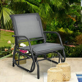 Giantex Swing Glider Chair W/Study Metal Frame Comfortable Patio Chair Love-Seat for Garden, Porch, Backyard, Poolside - Photo 9