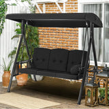 AECOJOY Outdoor Porch Swing, 3-Seat Porch Swing with Adjustable Canopy - Photo 6