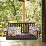 Anraja Wooden Porch Swing 2-Seater Bench Swing with Hanging Chains Heavy Duty 800 LBS for Outdoor Patio Garden Yard - Photo 4