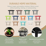 WestinTrends Malibu Low Outdoor HDPE Round Patio Coffee Table, Black - Photo 6