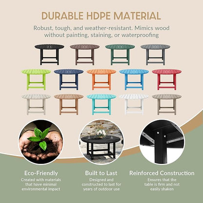 WestinTrends Dylan 5-Piece Outdoor Patio HDPE Adirondack Chair with Round Coffee Table Conversation Set, Black