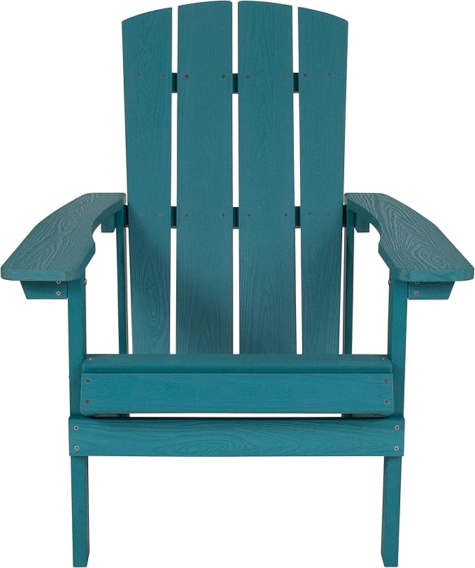 Flash Furniture Charlestown Poly Resin Adirondack Chair - Sea Foam - All Weather - Indoor/Outdoor - Set of 4 - Photo 8