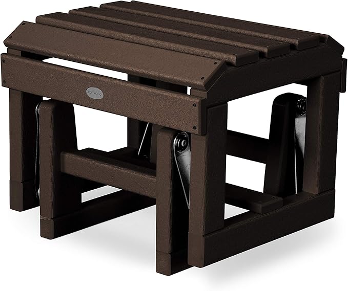 POLYWOOD OTGLMA Classic Adirondack Glider Ottoman, Mahogany