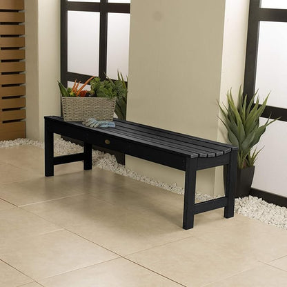 highwood Lehigh Picnic Garden Bench, 5 feet, Black