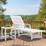 5-Position Adjustable Patio Chaise Lounge - 78'' HDPE Outdoor Lounger with Rolling Wheels & Cup Holder, Longer, Wider - Photo 2